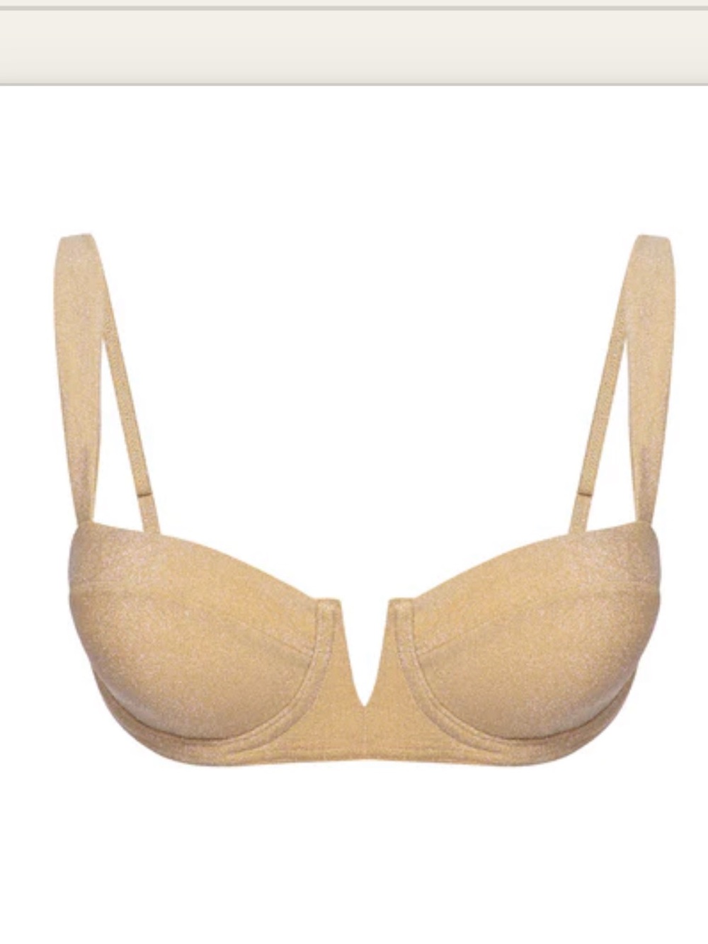 Monday Swimwear Clovelly Top - Gold Shimmer V-Wire Bikini Top
